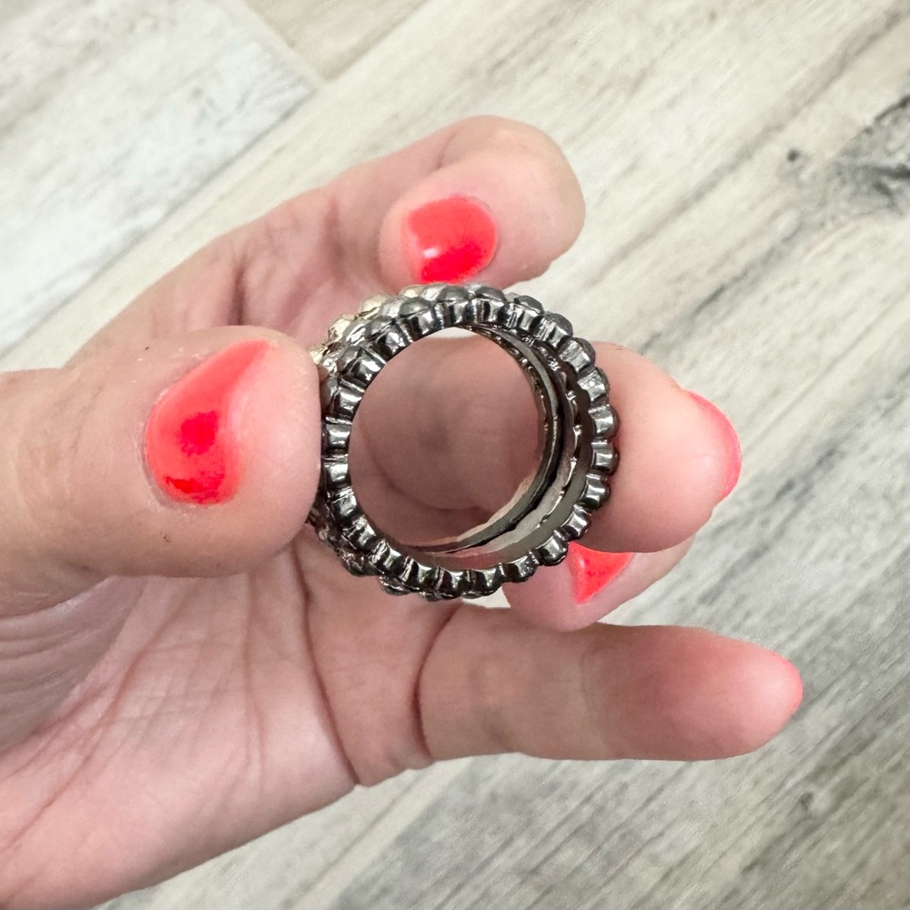 Mixed Metal Beaded Stackable Rings - Picture 4 of 5